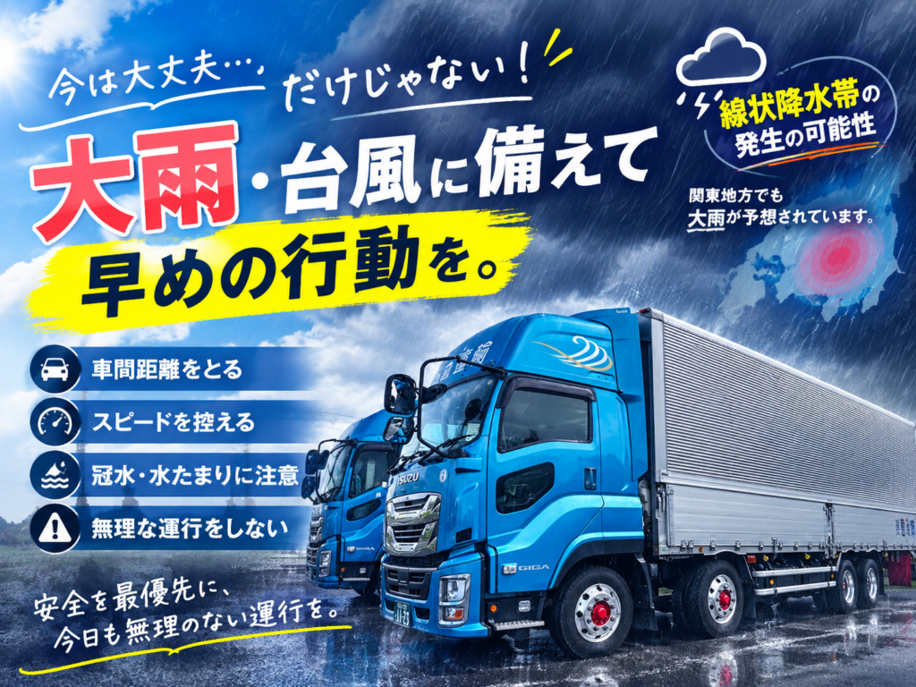 大雨・線状降水帯が予報されるなか、確実にお客様へ荷物をお届けする運送会社。